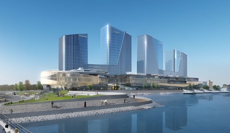 上海·海上世界寶山濱水獨棟總部出售，一線江景，國際航運重要載體